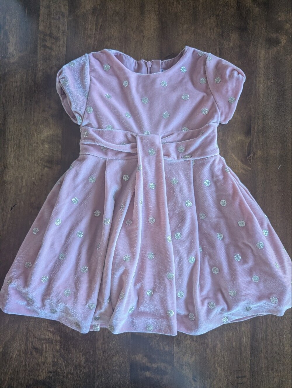 Mayoral Girls' Pink Glitter Dot Party Dress/ Size 2